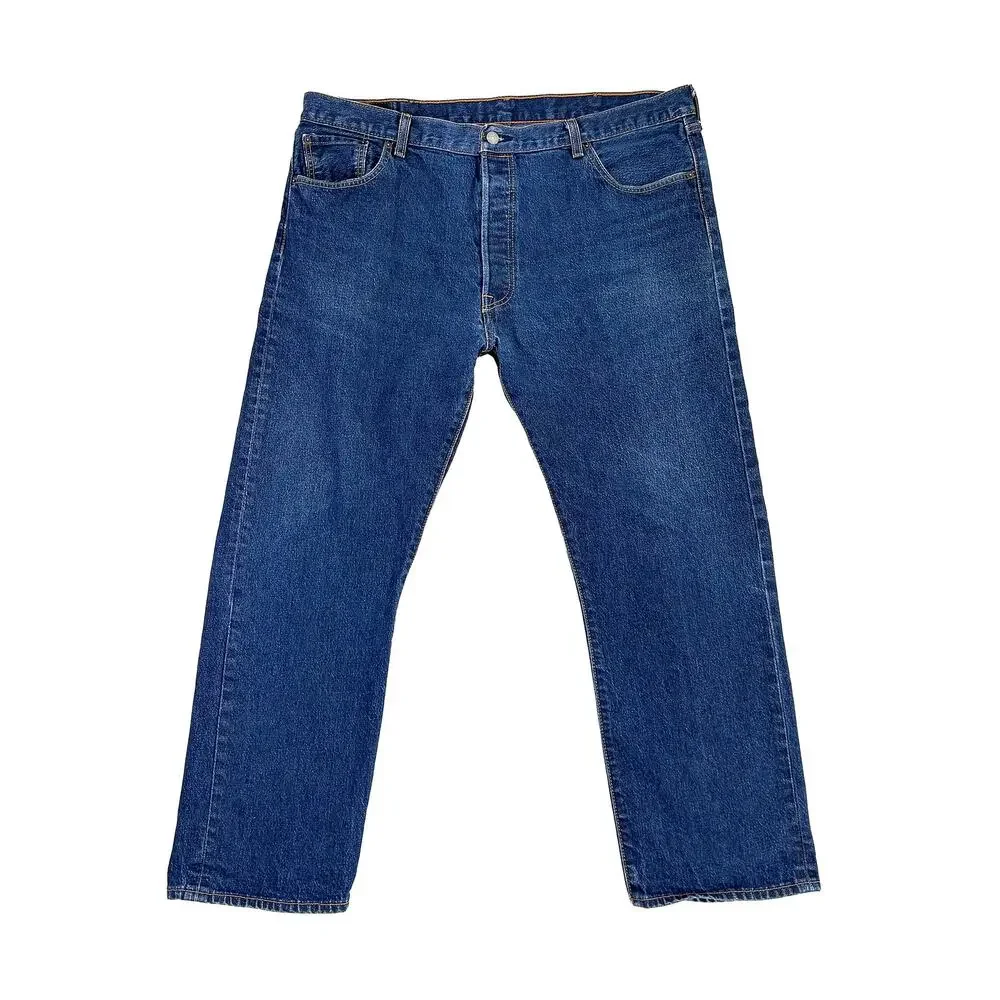 Levi’s 501 Original Fit Jeans Mens 42x30 Dark Wash Button Fly Straight Leg Denim